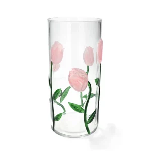 Glasvas tulpan rosa